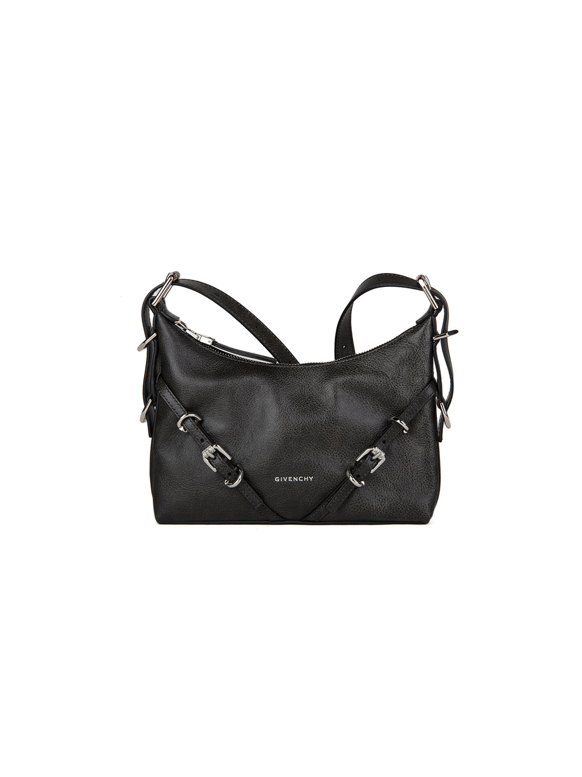 Gray Calfskin Shoulder Bag